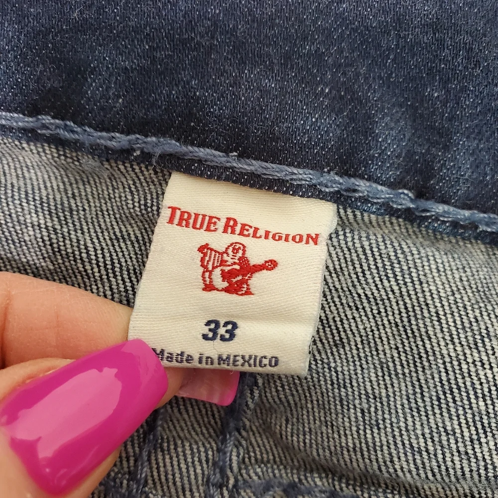 True Religion Mens Rocco Super T Relaxed Skinny W/Flap Pockets Jeans Size 33 - Picture 6 of 16